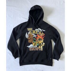 Rebel Minds Men's Black 2XL Graphic The Great Escape Hip Hop Hoodie Sweatshirt